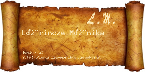 Lőrincze Mónika névjegykártya